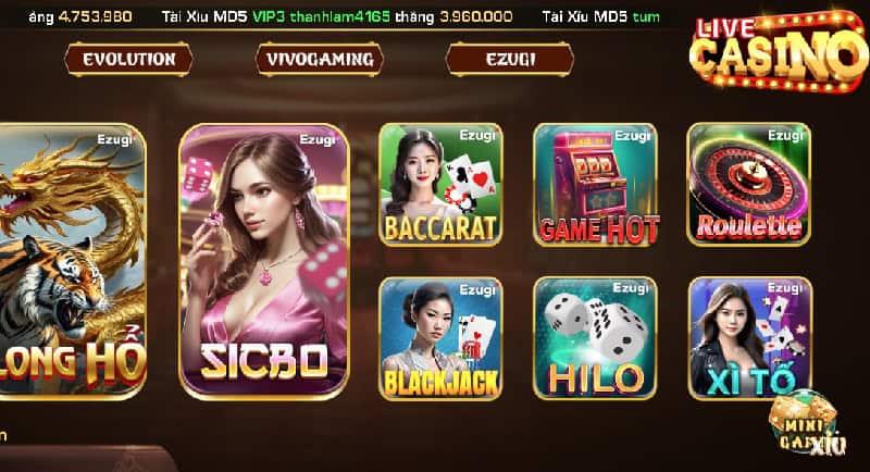 Live casino Ezugi được đánh giá cao về độ uy tín