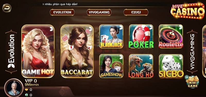 Sảnh Live casino Evolution chất lượng tại TDTC